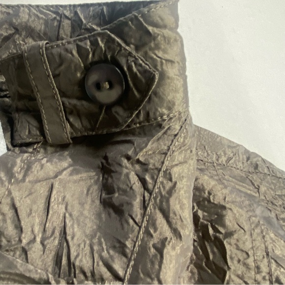 CHICO’S JOLENA CRINKLED JACKET WOMENS 2 TAN PARTY COCKTAILS - Picture 8 of 14